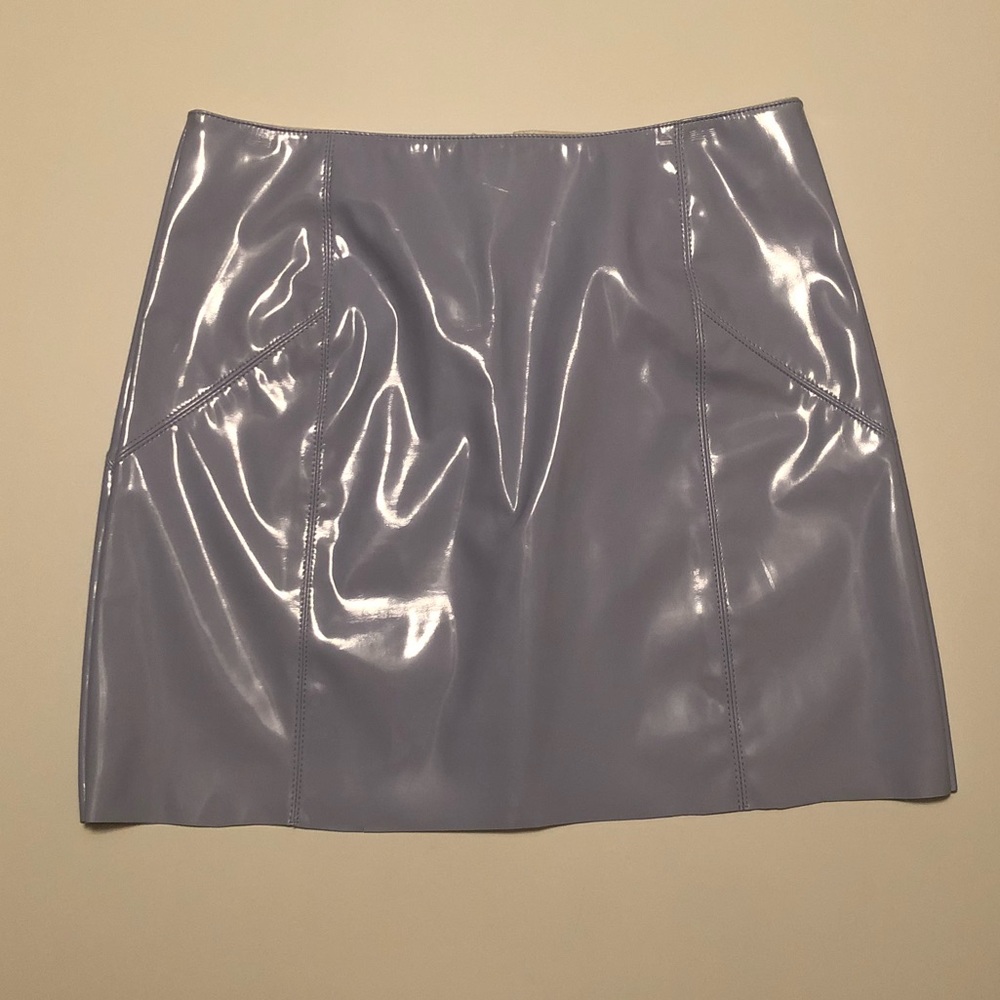 Lavender ASOS latex mini skirt